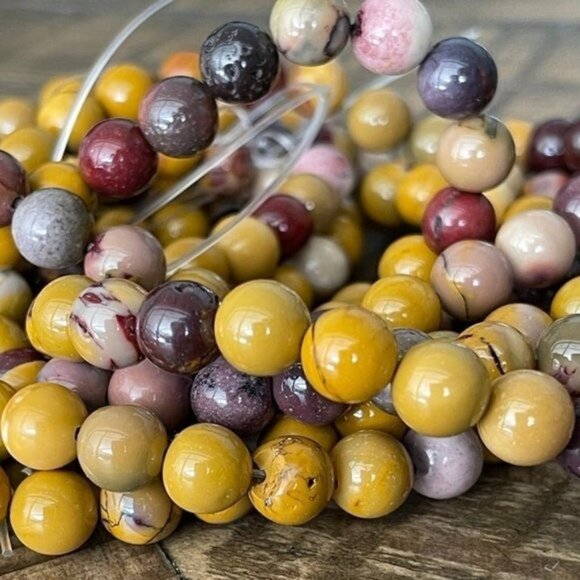 6mm Natural Mookaite Round Bead Strands - Picture 5 of 5